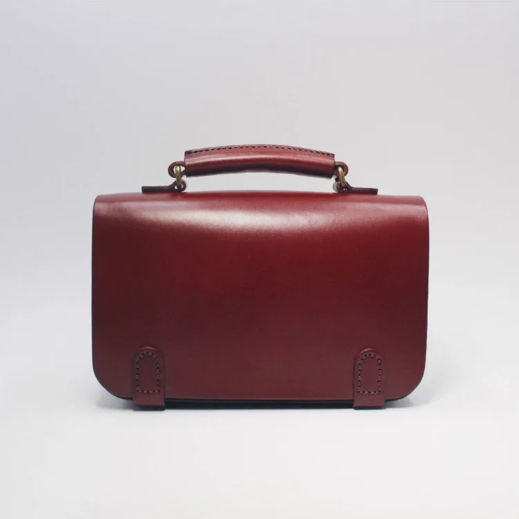 Womens Vintage Brown Leather Satchel Bag Crossbody Bags Handbags
