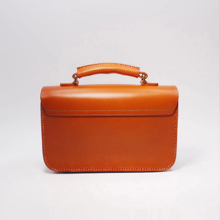 Womens Vintage Brown Leather Satchel Bag Crossbody Bags Handbags