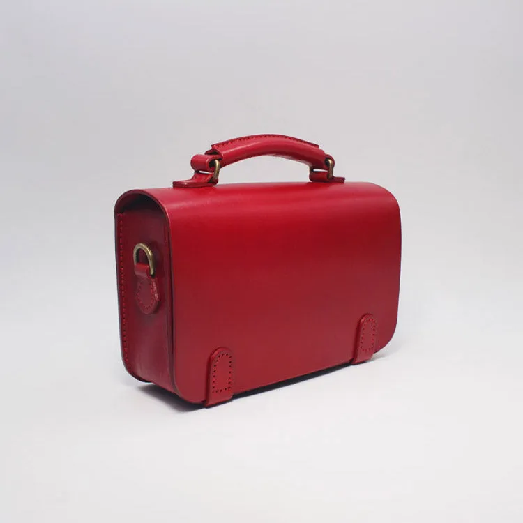 Womens Vintage Brown Leather Satchel Bag Crossbody Bags Handbags