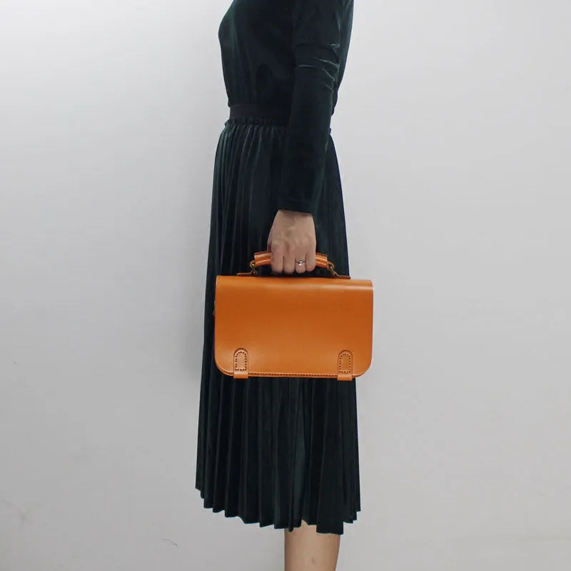 Womens Vintage Brown Leather Satchel Bag Crossbody Bags Handbags